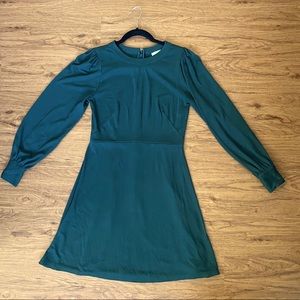 Loft Forest Green Long Sleeve Dress Size 2
